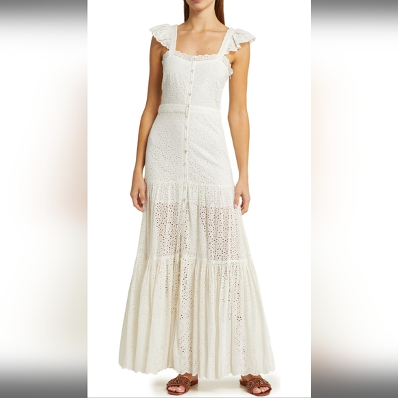 Veronica Beard Dresses & Skirts - Veronica Beard Aislin White Eyelet Cotton Maxi Dress, NWT, size 8